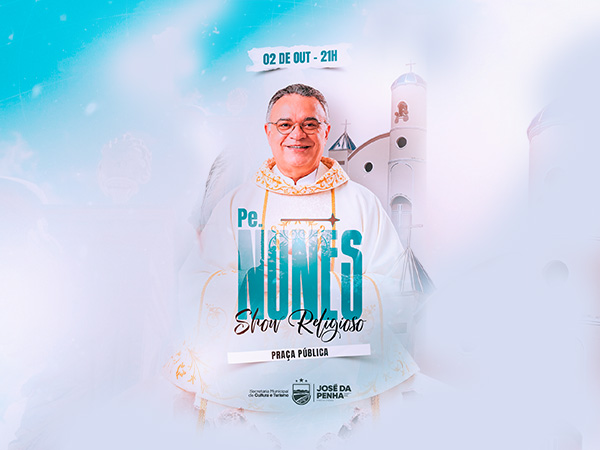 Noite de fé e louvor com Padre Nunes será realizada durante os festejos de São Francisco de Assis.